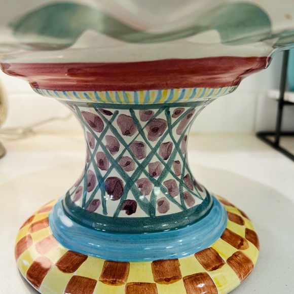 Mackenzie Taylor Odd Fellows Fluted Cake Stand Childs 12" Diameter Pedestal - Picture 3 of 4